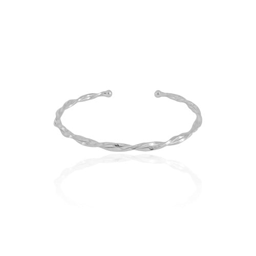 Bracelete Torcido Ródio Branco