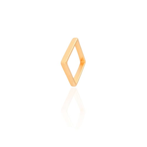 Anel Quadrado Liso Tamanho 15 Banhado a Ouro 18K