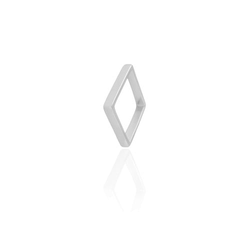 Anel Quadrado Liso Tamanho 17 Ródio Branco