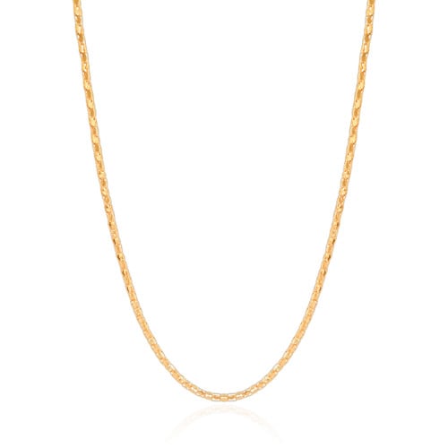 Gargantilha Oca 2 mm Banhado a Ouro 18K - 45 cm