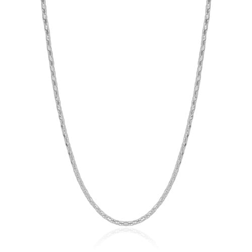 Gargantilha Oca 2 mm Ródio Branco - 45 cm