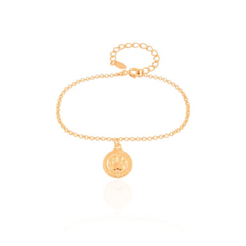 Pulseira Elos Portugueses I Love My Pet Banhado a Ouro 18K