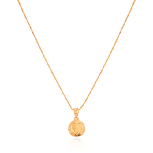 Gargantilha Veneziana Coração Liso Banhado a Ouro 18K - 45 cm