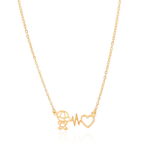 Gargantilha Elos Batimento Filho Banhado a Ouro 18K - 50 cm