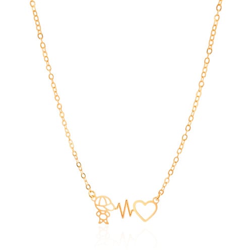 Gargantilha Elos Batimentos Filho Banhado a Ouro 18K - 40 cm