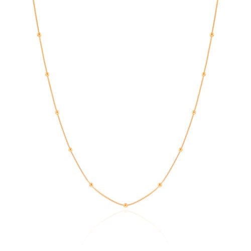 Choker Veneziana Bolinhas 2 mm Banhado a Ouro 18K