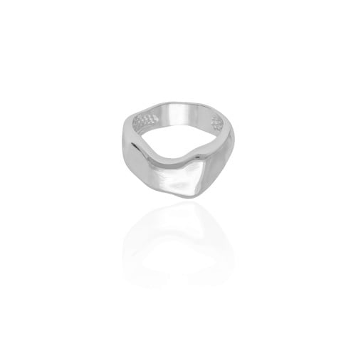 Anel Orgânico Liso Tamanho 20 Ródio Branco
