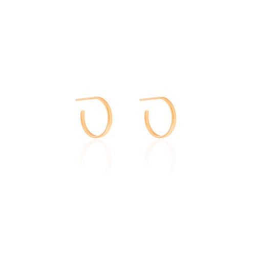 Brinco Argola Reta Lisa 1.4 cm Banhado a Ouro 18K