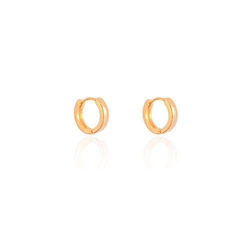 Brinco Argola Click Reta Lisa 1.3 cm Banhado a Ouro 18K