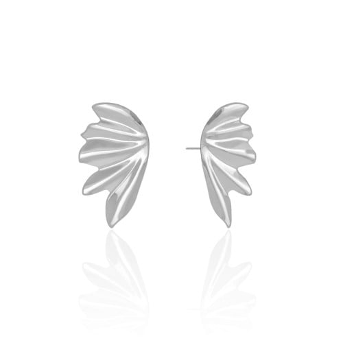 Brinco Asa Lisa 3.3 cm Ródio Branco