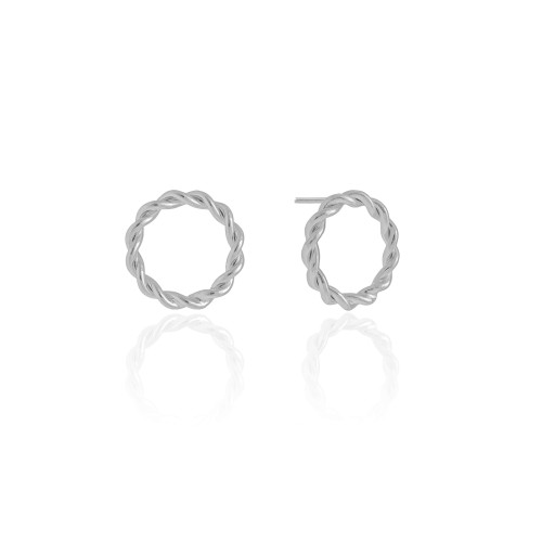 Brinco Argola Torcida 2.0 cm Ródio Branco