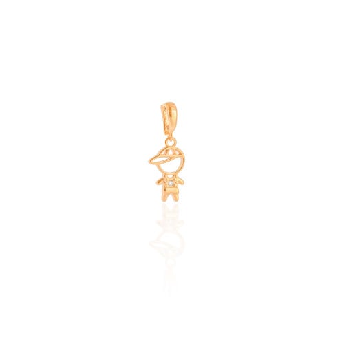 Pingente Filho Ponto de Luz Cravejado Cristal 1.4 cm Banhado a Ouro 18K