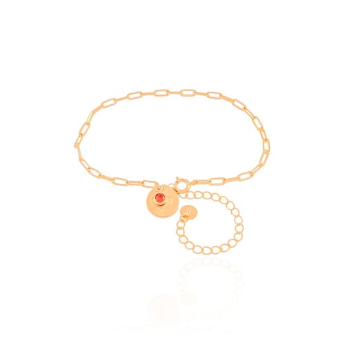 Pulseira Elos Pingente Coração Always With You Banhado a Ouro 18K