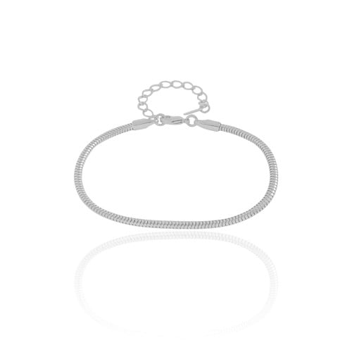 Pulseira Rabo de Rato 2 mm Ródio Branco