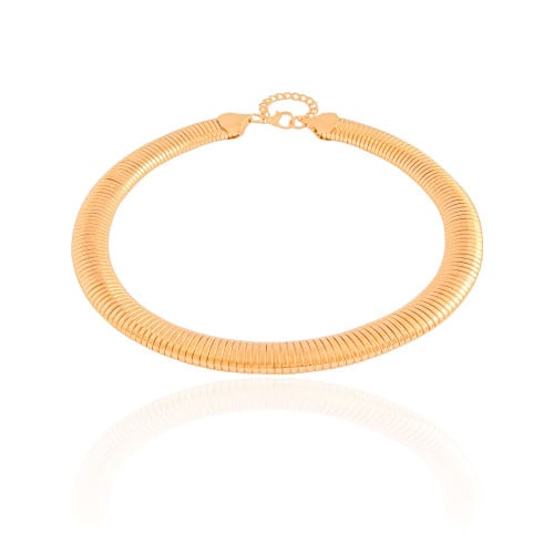 Gargantilha Mola 15 mm Banho Dourado - 50 cm