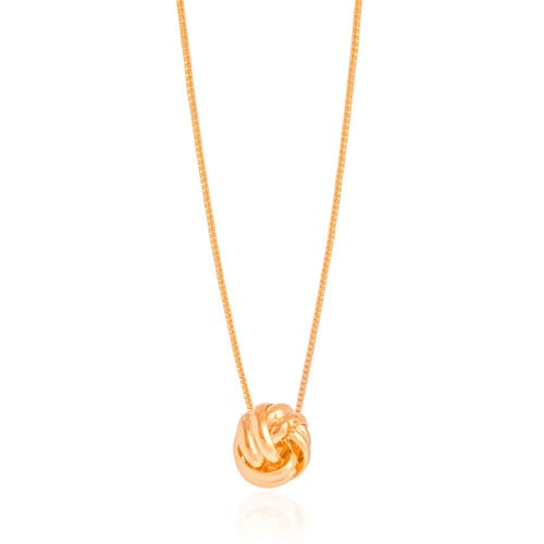 Gargantilha Veneziana Nó Liso Banhado a Ouro 18K - 45 cm