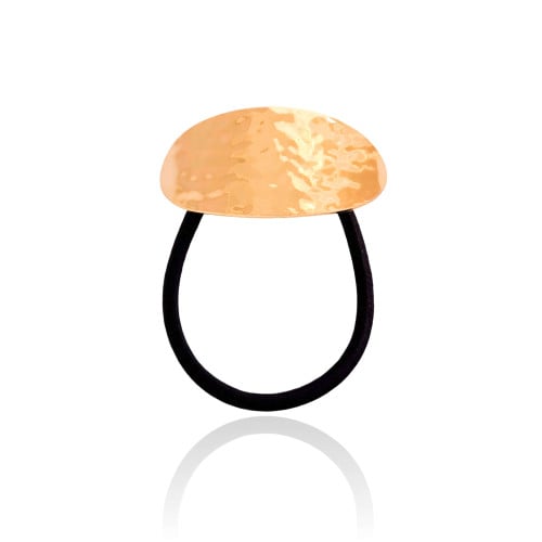 Pony Cuff Oval Orgânico Banho Dourado
