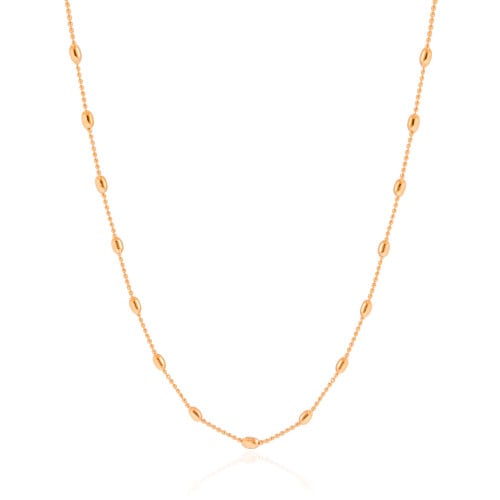 Gargantilha Longa Gomos Banhado a Ouro 18K - 70 cm