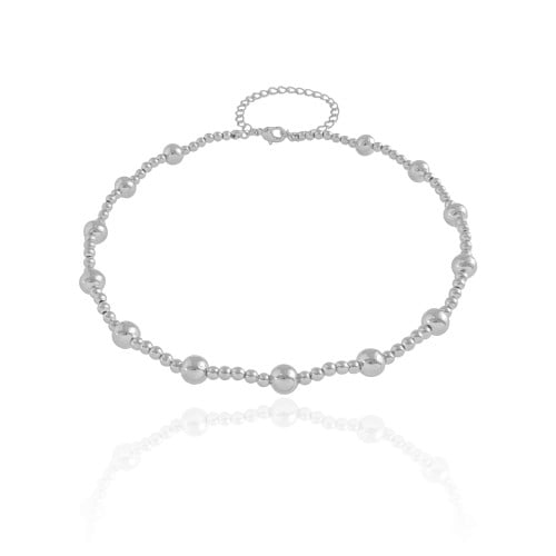 Aro Flexível Bolas Lisas Ródio Branco