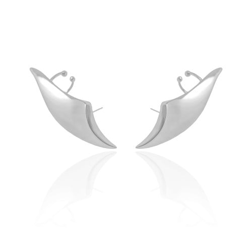 Ear Cuff Liso 4.6 cm Ródio Branco
