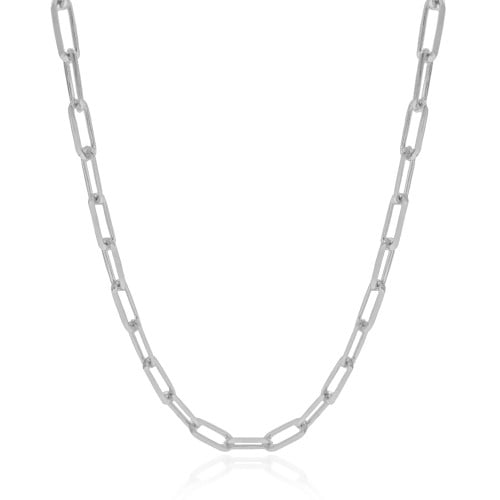 Choker Elos 5 mm Ródio Branco