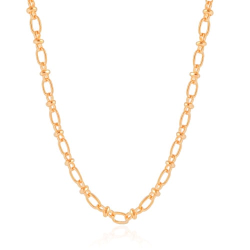 Gargantilha Elos Ovais 6 mm Banhado a Ouro 18K - 55 cm