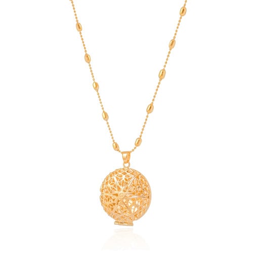 Relicário Estrela Gomos Banhado a Ouro 18K - 45 cm