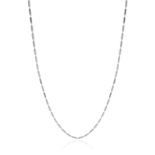 Gargantilha Canutilhos 1 mm Ródio Branco - 45 cm