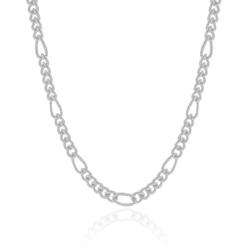 Choker Elos Detalhados Ródio Branco