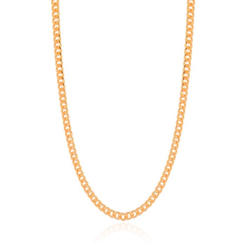 Gargantilha Grumet 4 mm Fecho Mosquetão Banhado a Ouro 18K - 40 cm