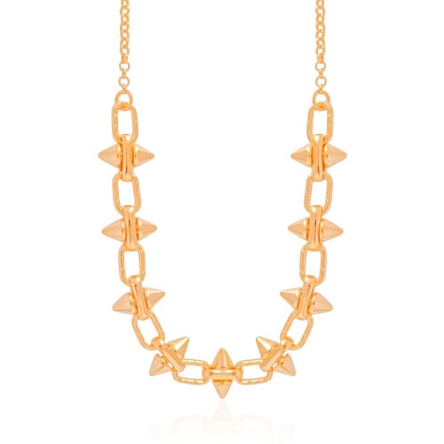 Gargantilha Elos Spike 13 mm Banhado a Ouro 18K - 45 cm