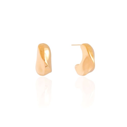 Brinco Gota Geométrica Banhado a Ouro 18K