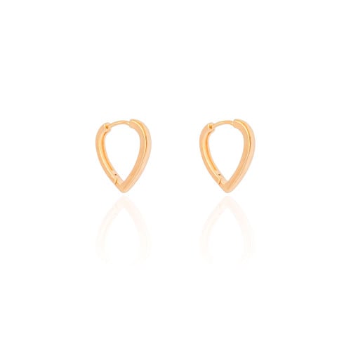 Brinco Argola Click Coração Liso 1.9 cm Banhado a Ouro 18K