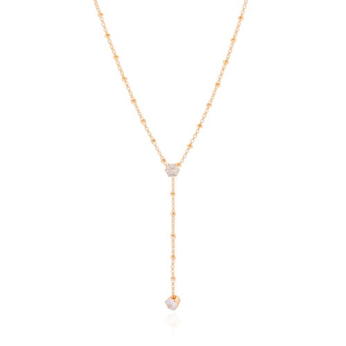 Gargantilha Gravata Bolinhas Pontos de Luz Cristal Banhado a Ouro 18K