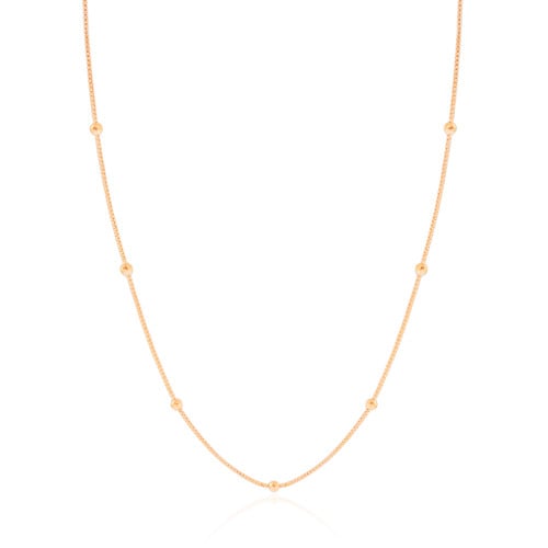 Gargantilha Veneziana Bolinhas 2 mm Banhado a Ouro 18K - 40 cm