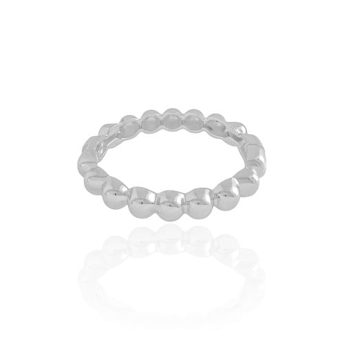 Bracelete Bolas Lisas Banho Branco