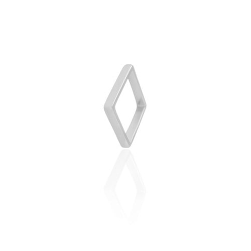Anel Quadrado Liso Tamanho 13 Ródio Branco