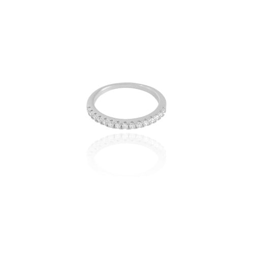 Anel Cravejado Cristal Tamanho 19 Ródio Branco