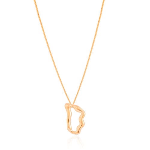 Gargantilha Veneziana Orgânico Vazado Banhado a Ouro 18K - 45 cm