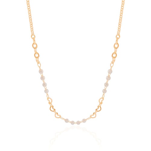 Choker Pérolas e Corações Banhado a Ouro 18K
