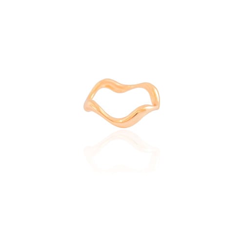 Anel Ondas Liso Tamanho 17 Banhado a Ouro 18K