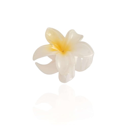 Presilha Flor Tropical Branca Tamanho G