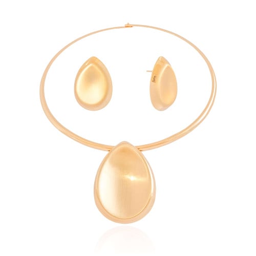 Conjunto Gota Fosca Banho Dourado
