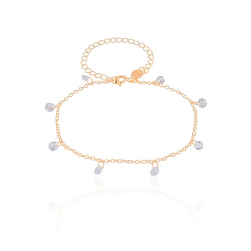 Pulseira Pontos de Luz Cristal Banhado a Ouro 18K