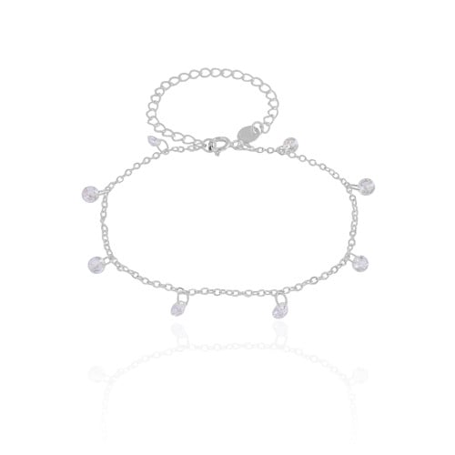 Pulseira Pontos de Luz Cristal Ródio Branco