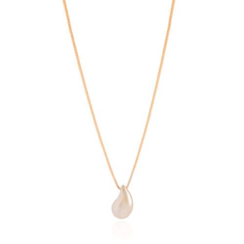 Gargantilha Veneziana Gota Pérola Banhado a Ouro 18K - 45 cm