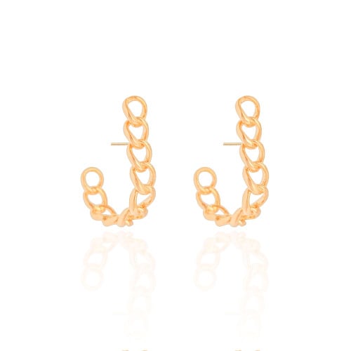 Brinco Argola Grumet 3.4 cm Banhado a Ouro 18K