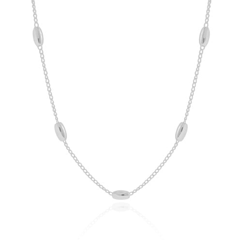 Choker Elos Gomos Lisos 4 mm Ródio Branco
