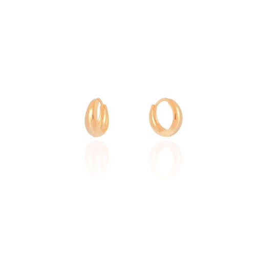 Brinco Argola Click Lisa 1.3 cm Banhado a Ouro 18K