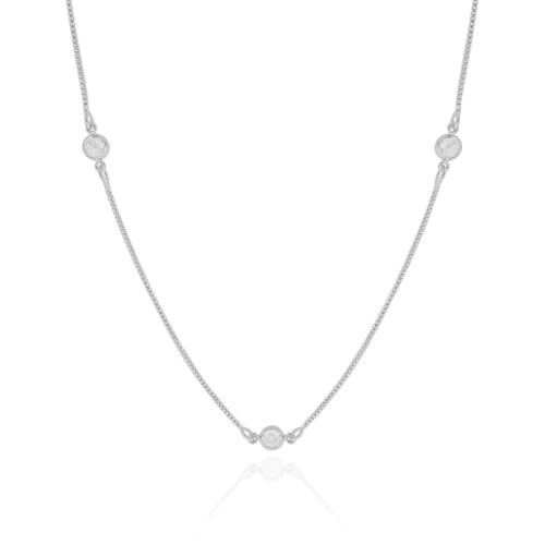 Choker Veneziana Pontos de Luz Cristal Ródio Branco
